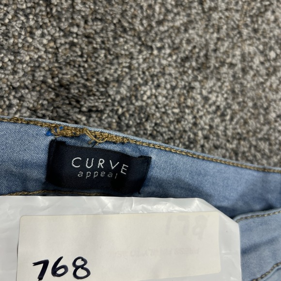 Curve Appeal Jeans Womens 27 Blue Skinny Mid Rise Light Wash Stretch Denim - Picture 11 of 11
